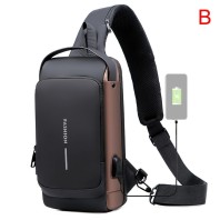 Patent Leather Waterproof Anti Theft Designer Chest Bag USB Crossbody Sling Bags For Men Women Single Shoulder Crossbody Bag